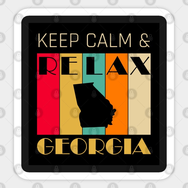 GEORGIA - US STATE MAP - KEEP CALM & RELAX Sticker by LisaLiza